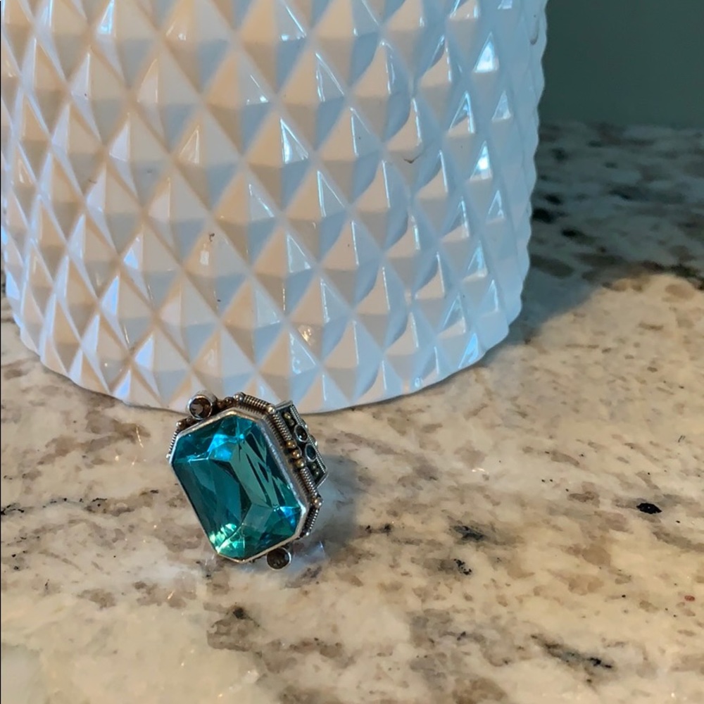 Semi precious stone and sterling silver ring